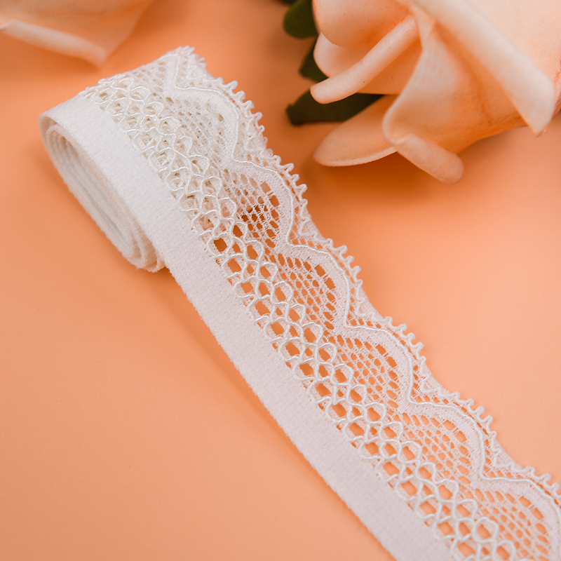 2.5 سانتی متر دامن توری زنانه سجاف کوچک لوازم جانبی لباس زیر نایلون توری الاستیک 116623#