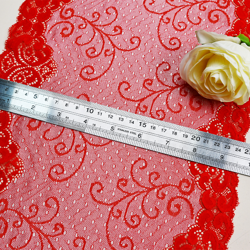 توری زنانه گلدار سفید کشدار 25 سانتی متری تولید کننده توری با کیفیت بالا 5220#