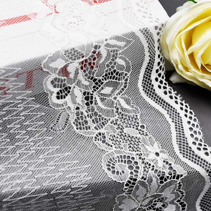 توری آماده استوک با کیفیت بالا 19.5 سانتی متر توری گلدار الاستیک زنانه 5437#