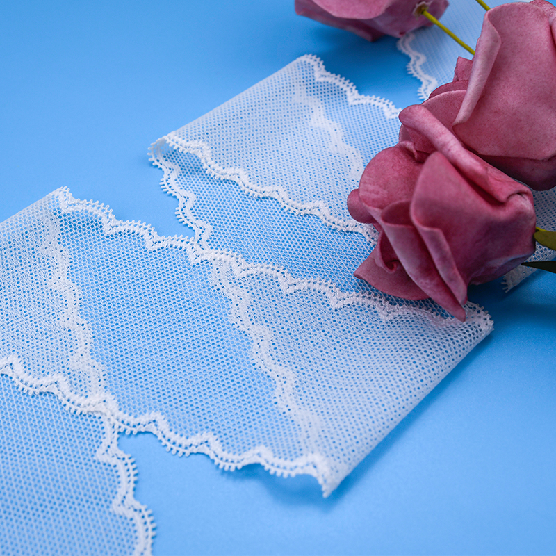 توری توری نایلونی کش دار 6 سانتی متری پارچه توری نایلونی توری اسپندکس نایلونی برای سوتین و لباس زیر تزیین عروسی 116572#