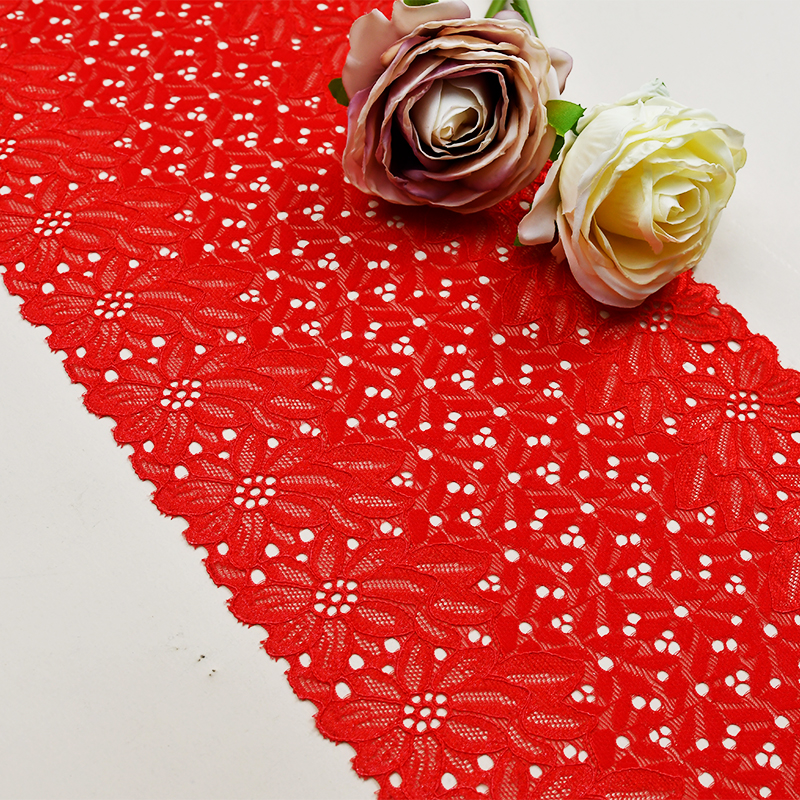 بند بند زیر زنانه گلدار کشدار توری زیبا 18 سانتی متری 7115#