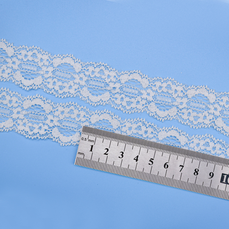 توری توری نایلونی کشدار با کیفیت بالا پارچه توری نایلونی 3 سانتی متر توری اسپندکس نایلونی برای سوتین و لباس زیر تزیین عروسی 1478#