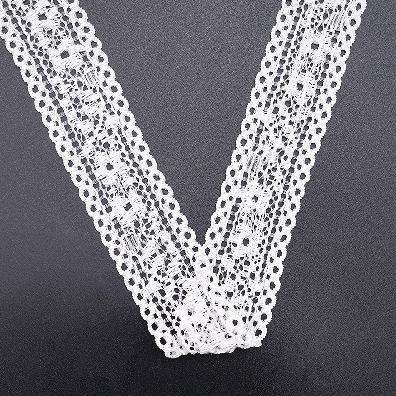 توری توری نایلونی کشدار 2.8 سانتی متری پارچه توری نایلونی توری اسپندکس نایلونی برای سوتین و لباس زیر تزیین عروسی 106132#