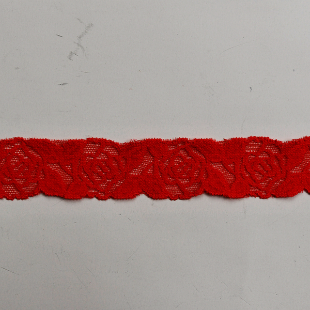 توری الاستیک 3.5 سانتی متری مد 3 بعدی نایلونی اسپندکس کشدار توری گلدار سفید 116656#