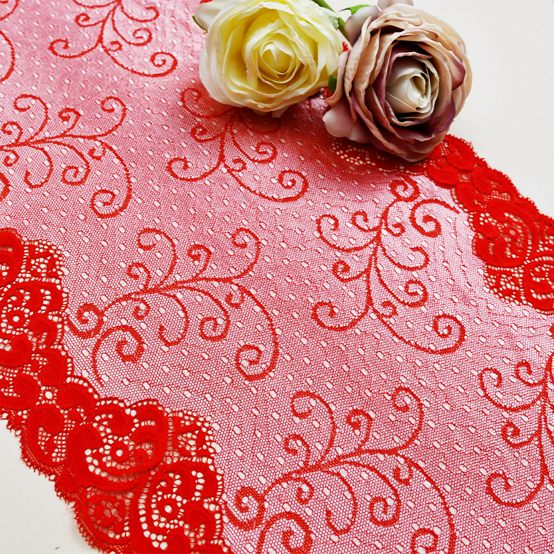 توری زنانه گلدار سفید کشدار 25 سانتی متری تولید کننده توری با کیفیت بالا 5220#