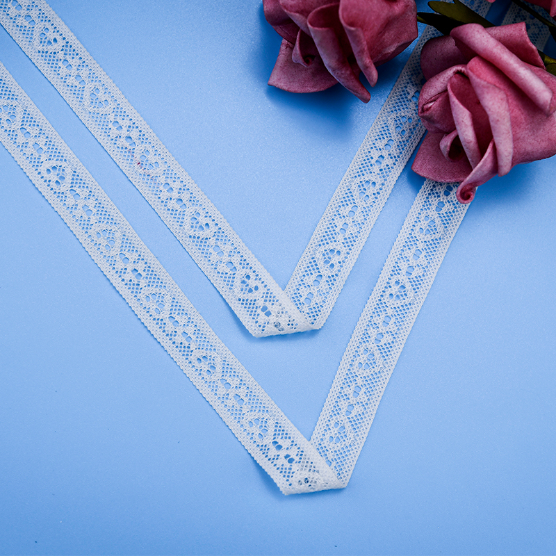 توری توری نایلونی کشدار 1.5 سانتی متری پارچه توری نایلونی توری اسپندکس نایلونی برای سوتین و لباس زیر تزیین عروسی 61661-1#