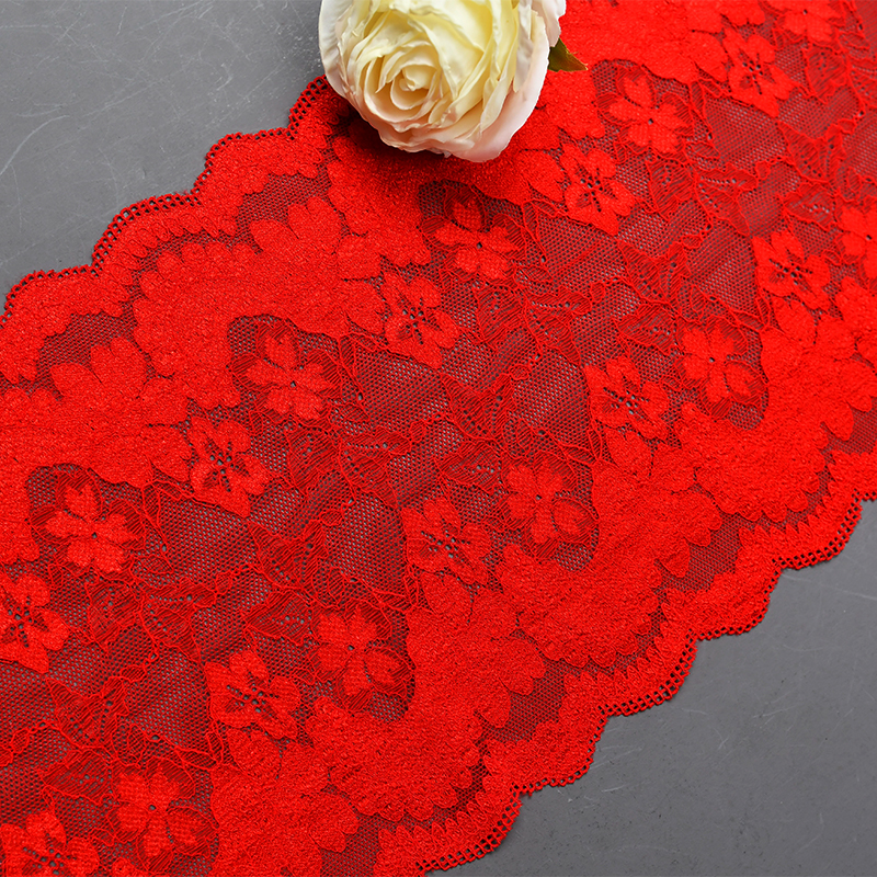 توری آماده استوک با کیفیت بالا 22.5 سانتی متر توری گلدار الاستیک زنانه 5187#