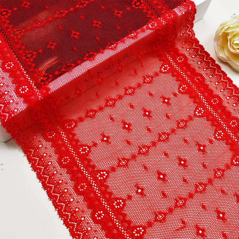 توری آماده استوک با کیفیت بالا 21.5 سانتی متر توری گلدار الاستیک زنانه 6016#