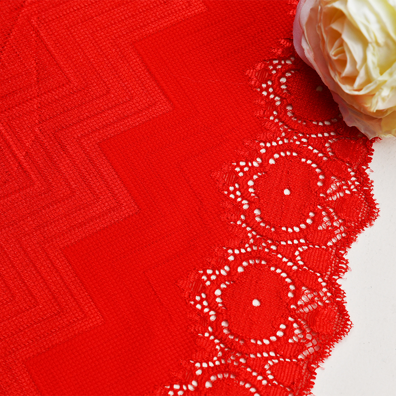 توری آماده استوک با کیفیت بالا 24 سانتی متر توری گلدار الاستیک زنانه 5578A#