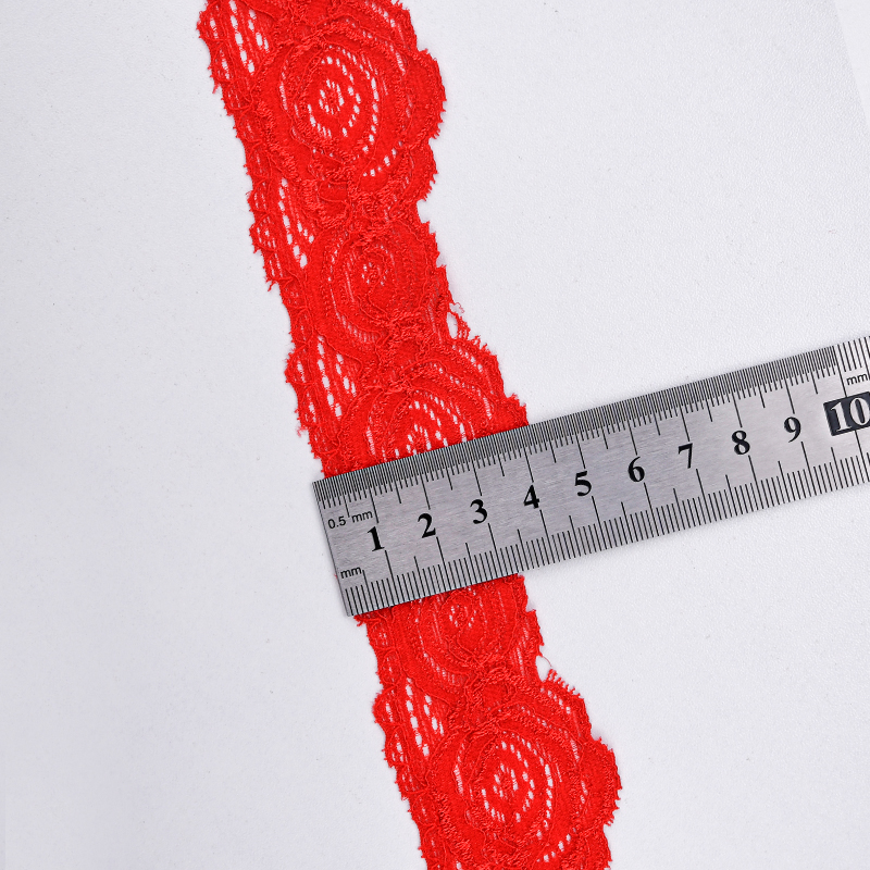 توری توری نایلونی کشدار 4 سانتی متری پارچه توری نایلونی توری اسپندکس نایلونی برای سوتین و لباس زیر تزیین عروسی 5409#