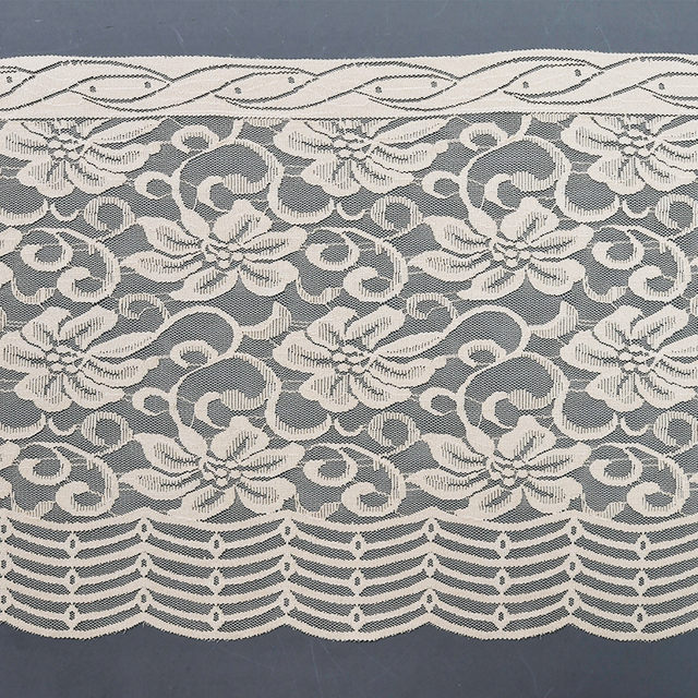 توری توری گلدار سفید کشدار 22 سانتی متری تولید کننده حرفه ای توری زنانه 3126#