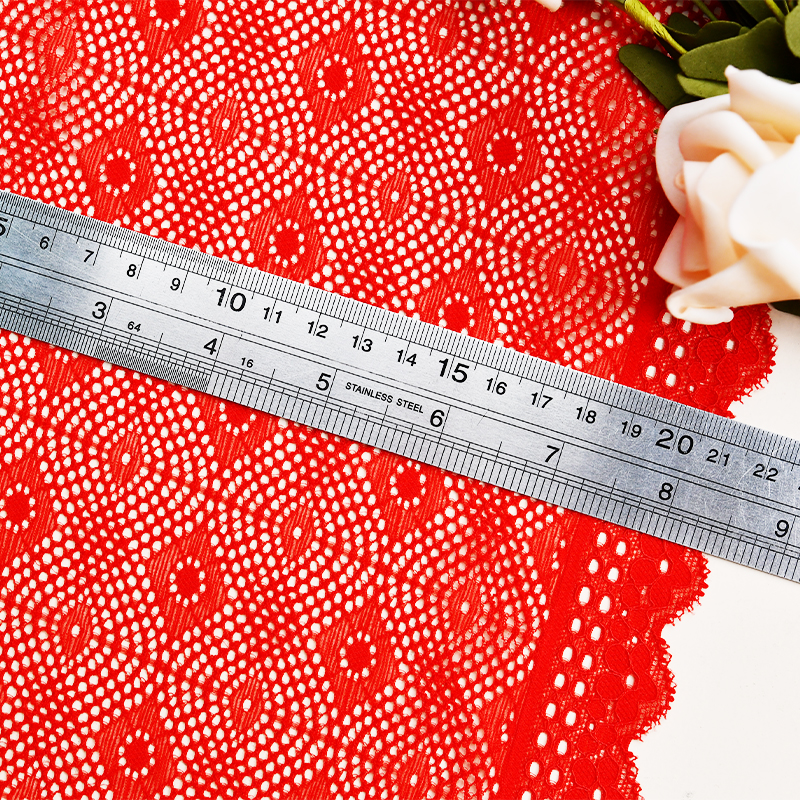 توری توری گلدار سفید کشدار 23 سانتی متری تولید کننده حرفه ای توری زنانه 0309#