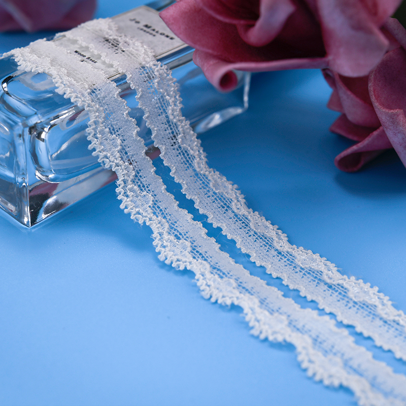 توری توری نایلونی کش دار 1.5 سانتی متری پارچه توری نایلونی توری اسپندکس نایلونی برای سوتین و لباس زیر تزیین عروسی 75435#