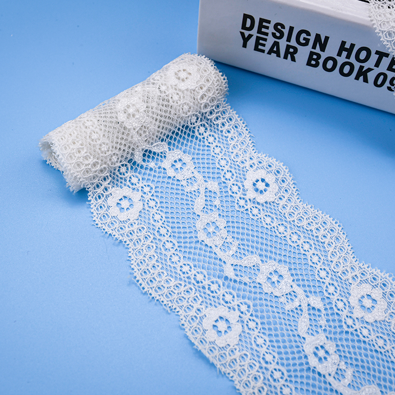 توری توری نایلونی کشدار 8 سانتی متری توری نایلونی نایلونی توری اسپندکس برای سوتین و لباس زیر تزیین عروسی 02201#