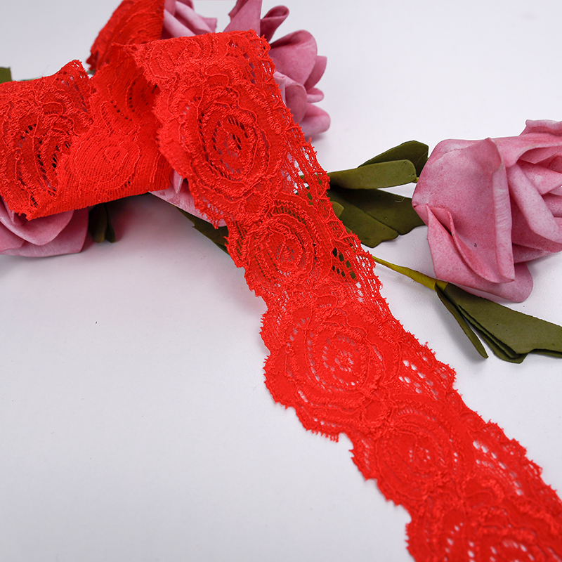 توری توری نایلونی کشدار 4 سانتی متری پارچه توری نایلونی توری اسپندکس نایلونی برای سوتین و لباس زیر تزیین عروسی 5409#