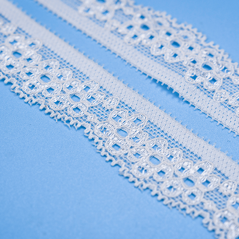 توری توری نایلونی کشدار 2 سانتی متری توری نایلونی توری نایلونی اسپندکس برای سوتین و لباس زیر تزیین عروسی 03227#