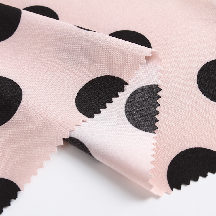 پارچه نساجی چاپ شده 90% پلی استر 10% اسپندکس پولکا دات اسپندکس چاپ شده برای پوشاک لباس شنا