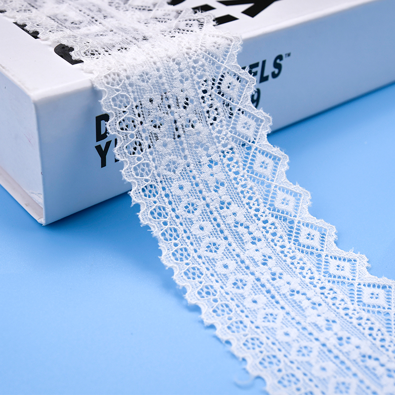 توری توری نایلونی کشدار 6 سانتی متری پارچه توری نایلونی توری اسپندکس نایلونی برای سوتین و لباس زیر تزیین عروسی 02701#