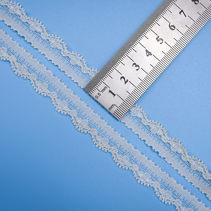 توری توری نایلونی کش دار 1.5 سانتی متری پارچه توری نایلونی توری اسپندکس نایلونی برای سوتین و لباس زیر تزیین عروسی 75435#