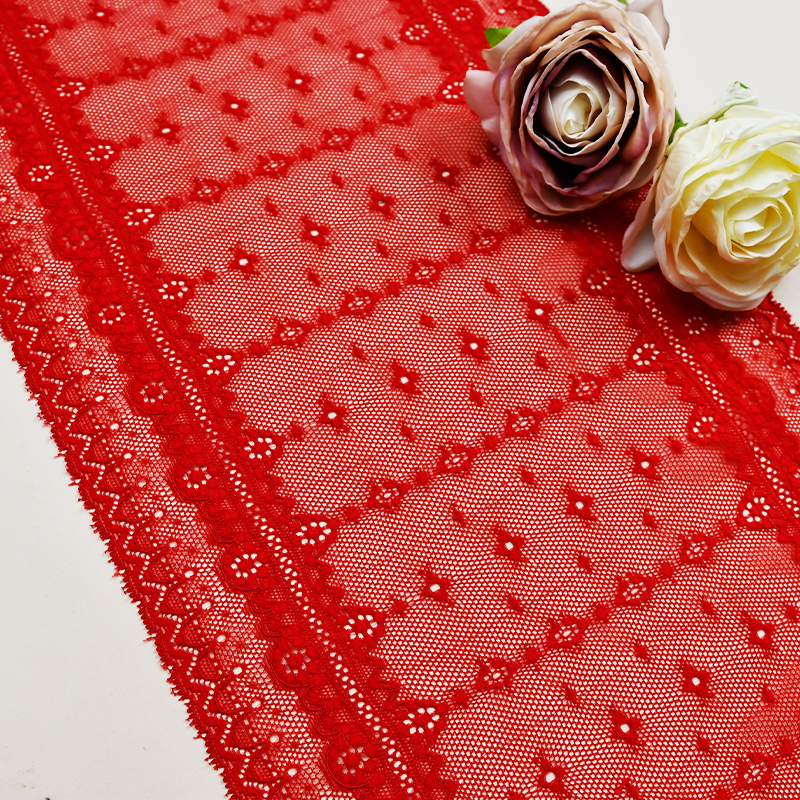 توری آماده استوک با کیفیت بالا 21.5 سانتی متر توری گلدار الاستیک زنانه 6016#