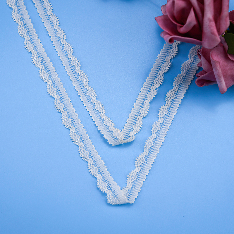 توری توری نایلونی کش دار 1.5 سانتی متری پارچه توری نایلونی توری اسپندکس نایلونی برای سوتین و لباس زیر تزیین عروسی 75435#