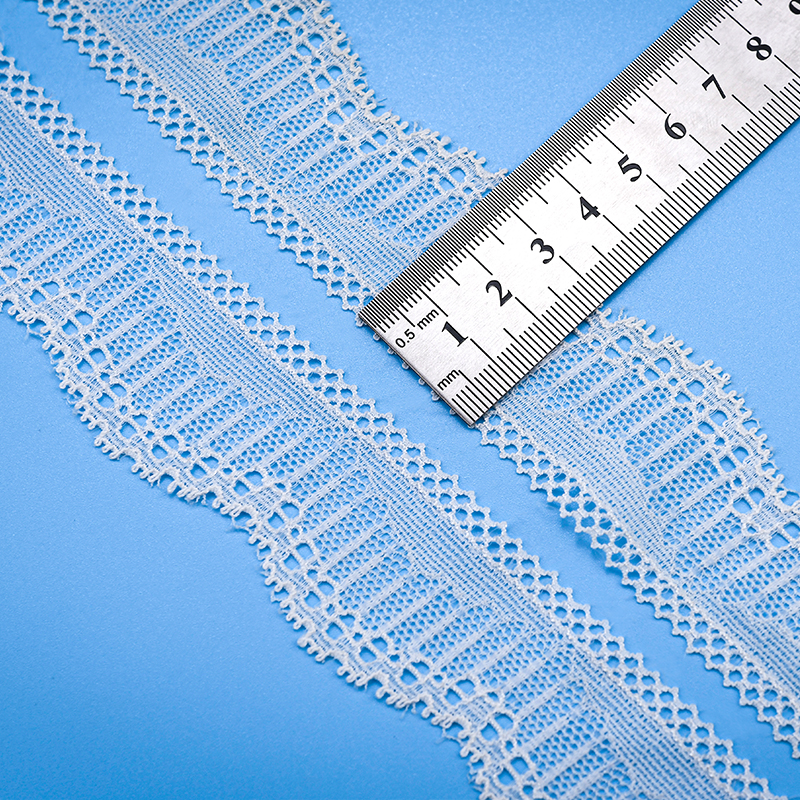 توری توری نایلونی کشدار با کیفیت بالا 3.7 سانتی متر توری نایلونی توری نایلون اسپندکس توری برای سوتین و لباس زیر تزیین عروسی 59325-3#