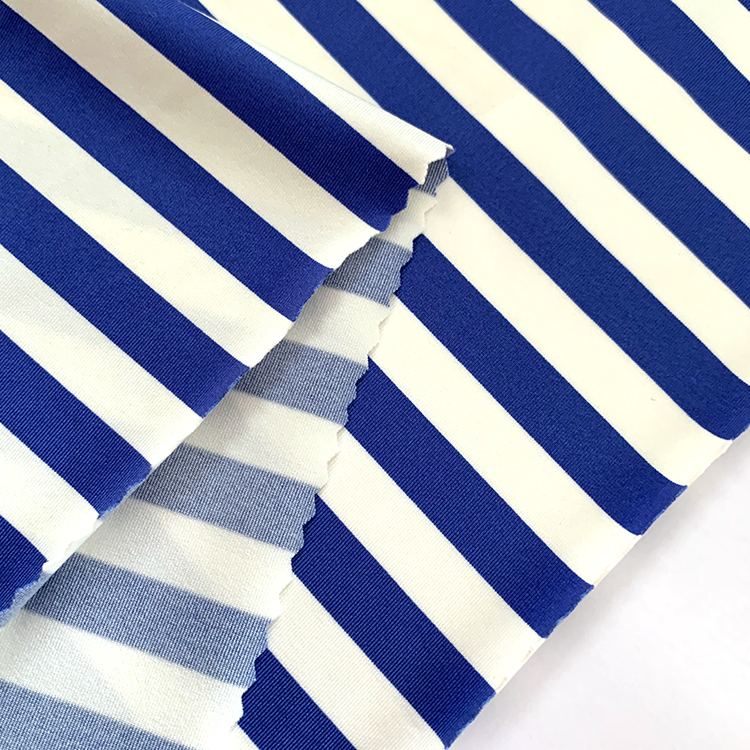 90% پلی استر 10% اسپندکس نوار آبی چاپ دیجیتال پارچه پارچه چاپی برای پوشاک لباس ورزشی لباس شنا