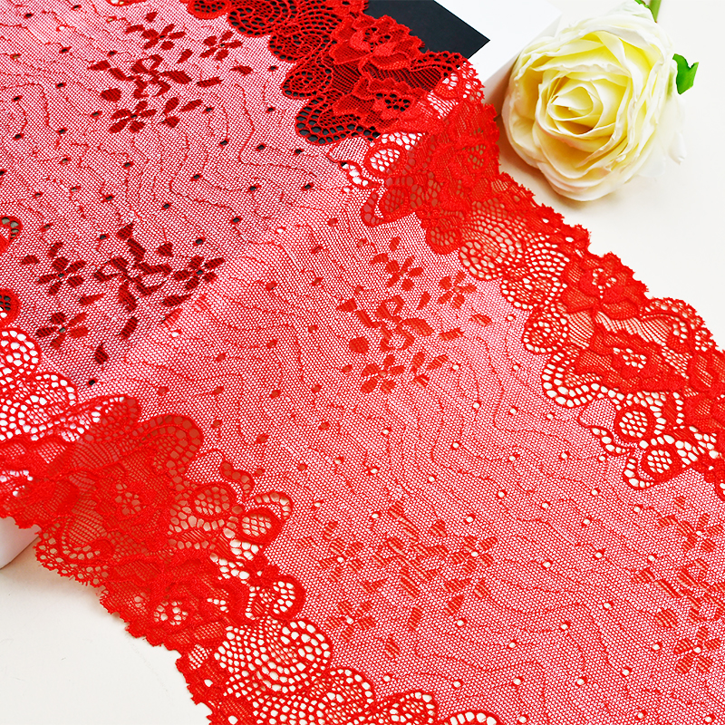 توری توری گلدار سفید کشدار 21 سانتی متری تولید کننده حرفه ای توری زنانه 6112#