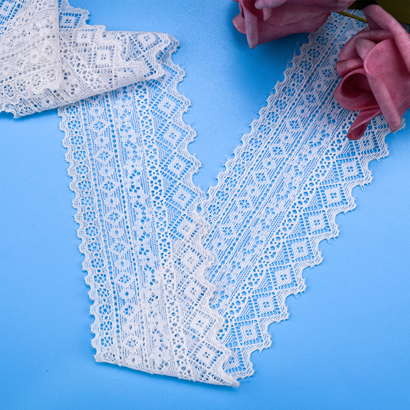 توری توری نایلونی کشدار 6 سانتی متری پارچه توری نایلونی توری اسپندکس نایلونی برای سوتین و لباس زیر تزیین عروسی 02701#