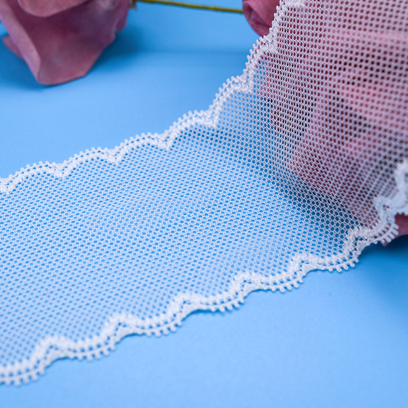 توری توری نایلونی کش دار 6 سانتی متری پارچه توری نایلونی توری اسپندکس نایلونی برای سوتین و لباس زیر تزیین عروسی 116572#