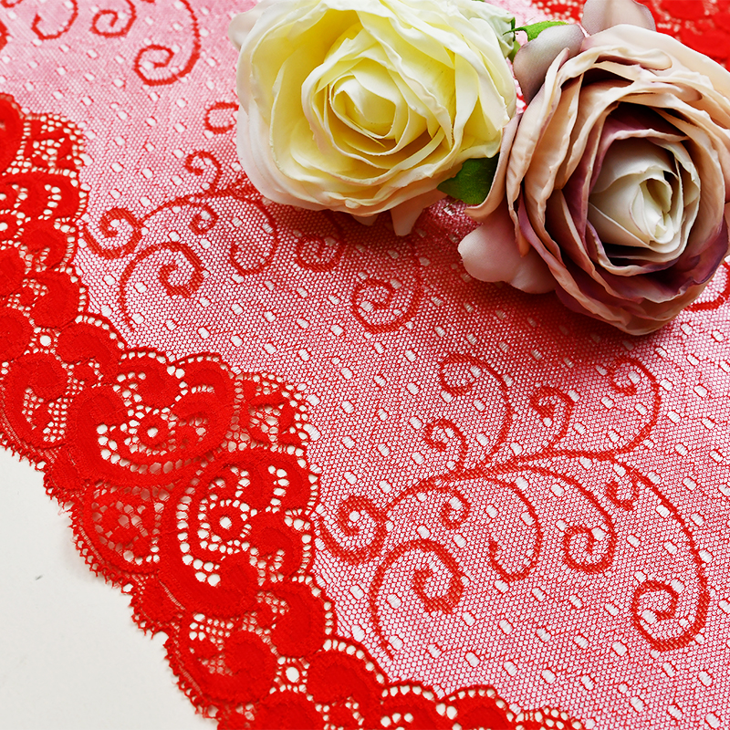 توری زنانه گلدار سفید کشدار 25 سانتی متری تولید کننده توری با کیفیت بالا 5220#